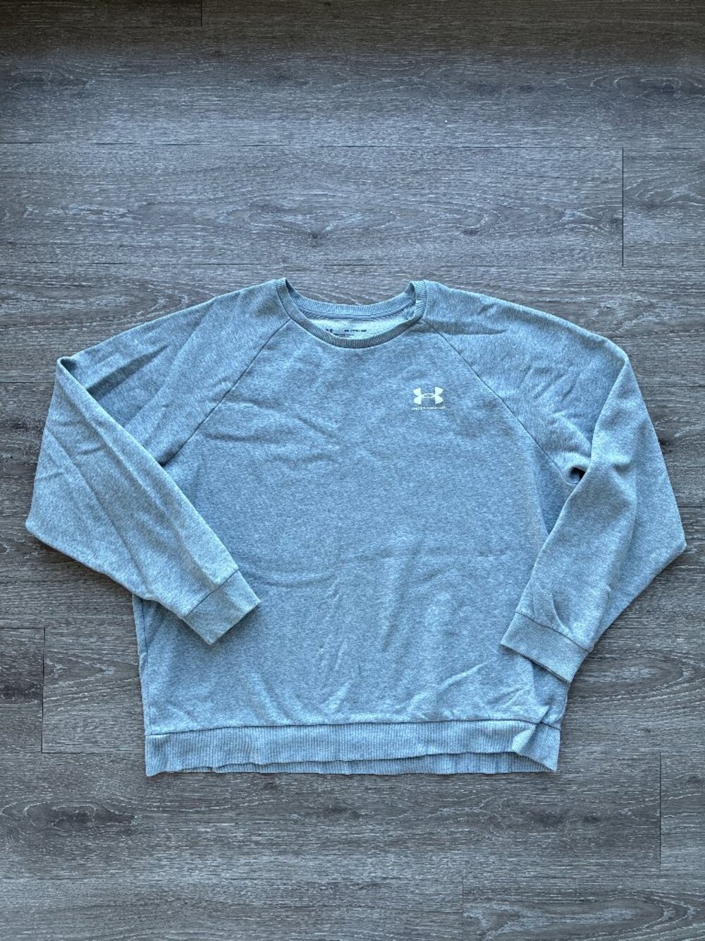 Under Armour Rival Gray Fleece Crew Sweatshirt Soft Comfort UA Mens XXL 2XL